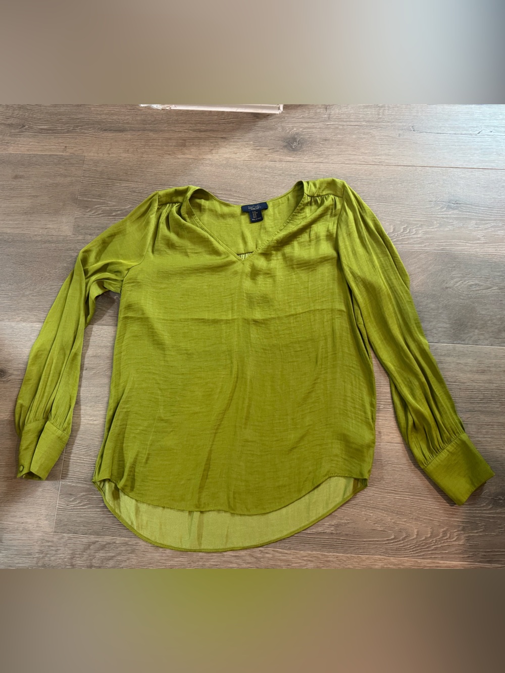RACHEL Rachel Roy Olive Green Long-Sleeve Blouse